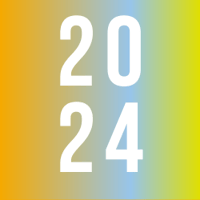 Graphic with a gradient background and text "2024"